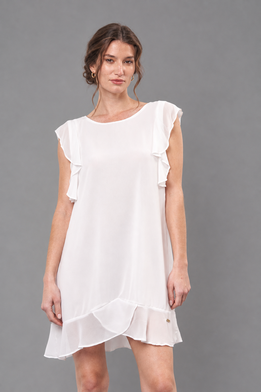 VESTIDO EN GASA CON VOLADOS ALEXA - Imagen 2