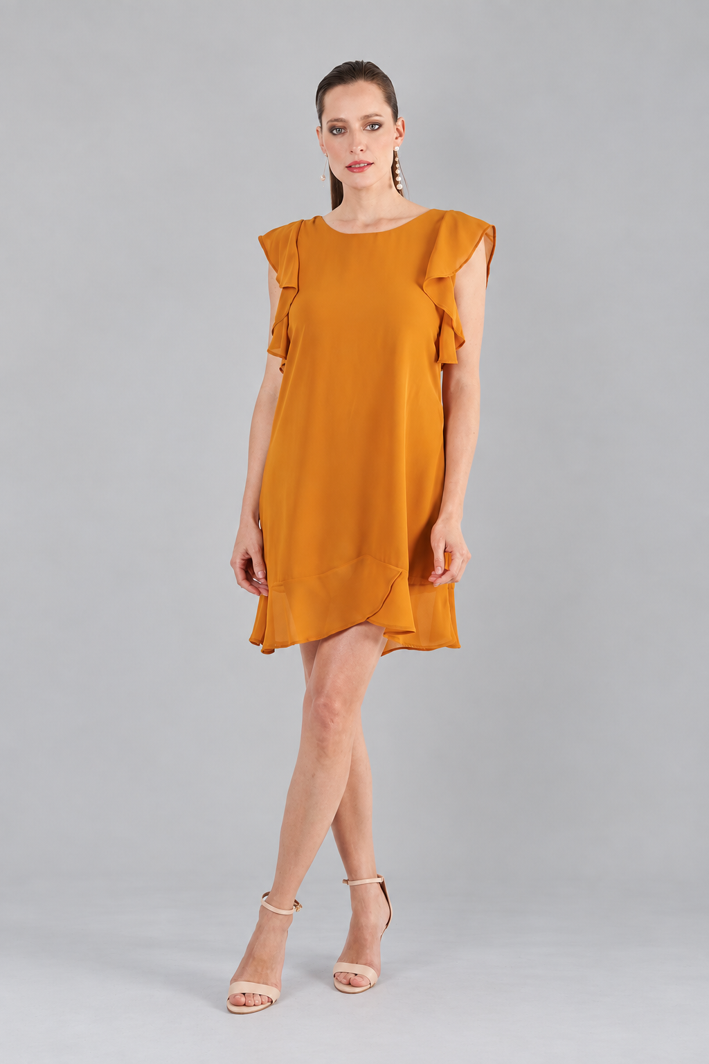 VESTIDO EN GASA CON VOLADOS ALEXA - Imagen 5