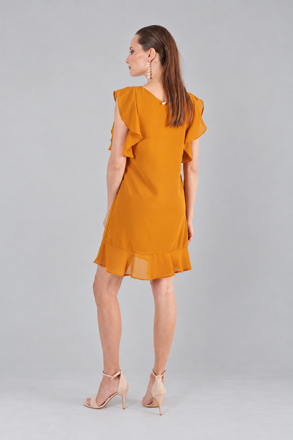 VESTIDO EN GASA CON VOLADOS ALEXA - Imagen 4