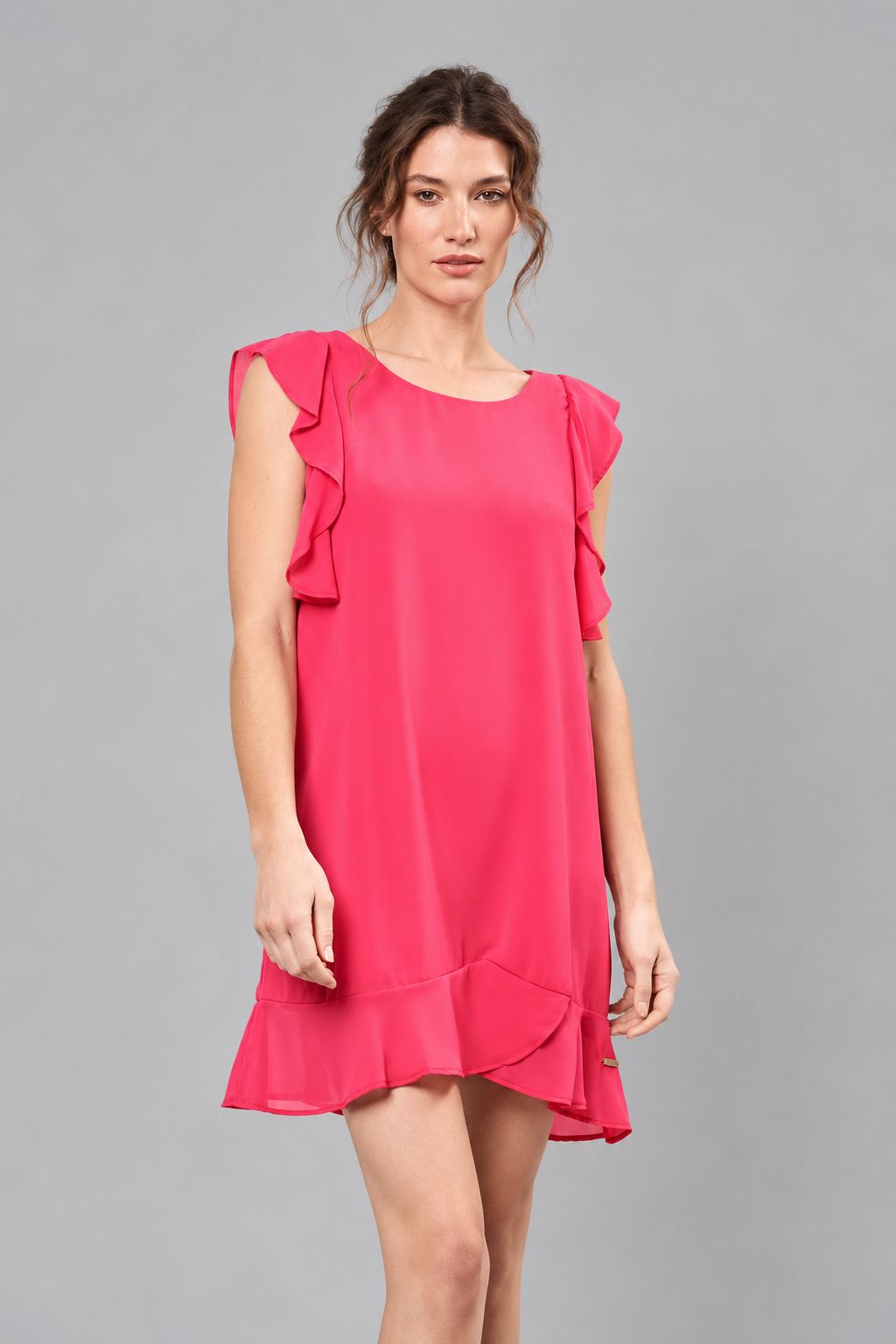 VESTIDO EN GASA CON VOLADOS ALEXA - Imagen 6